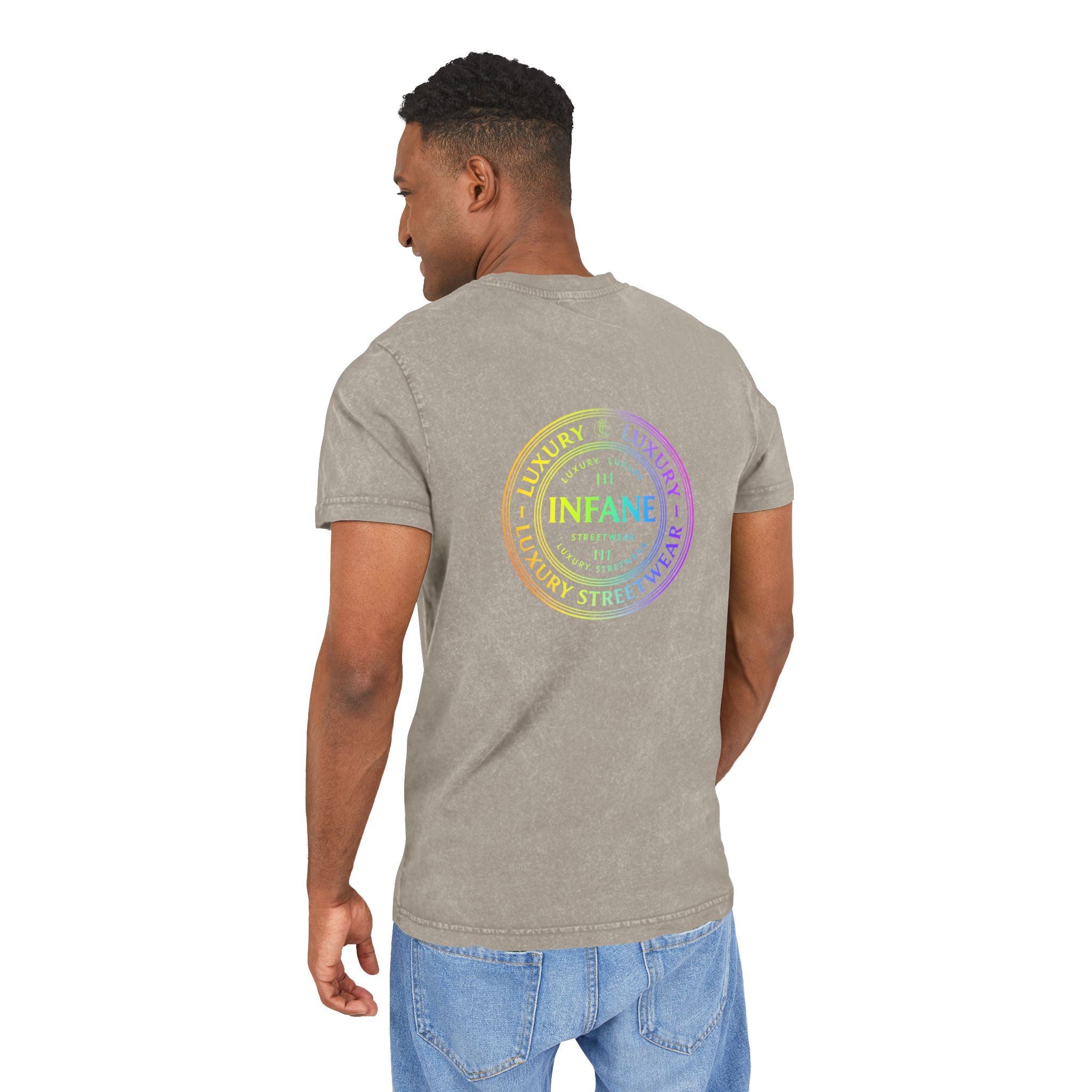 Acid Washed Graphic Colorful Teux