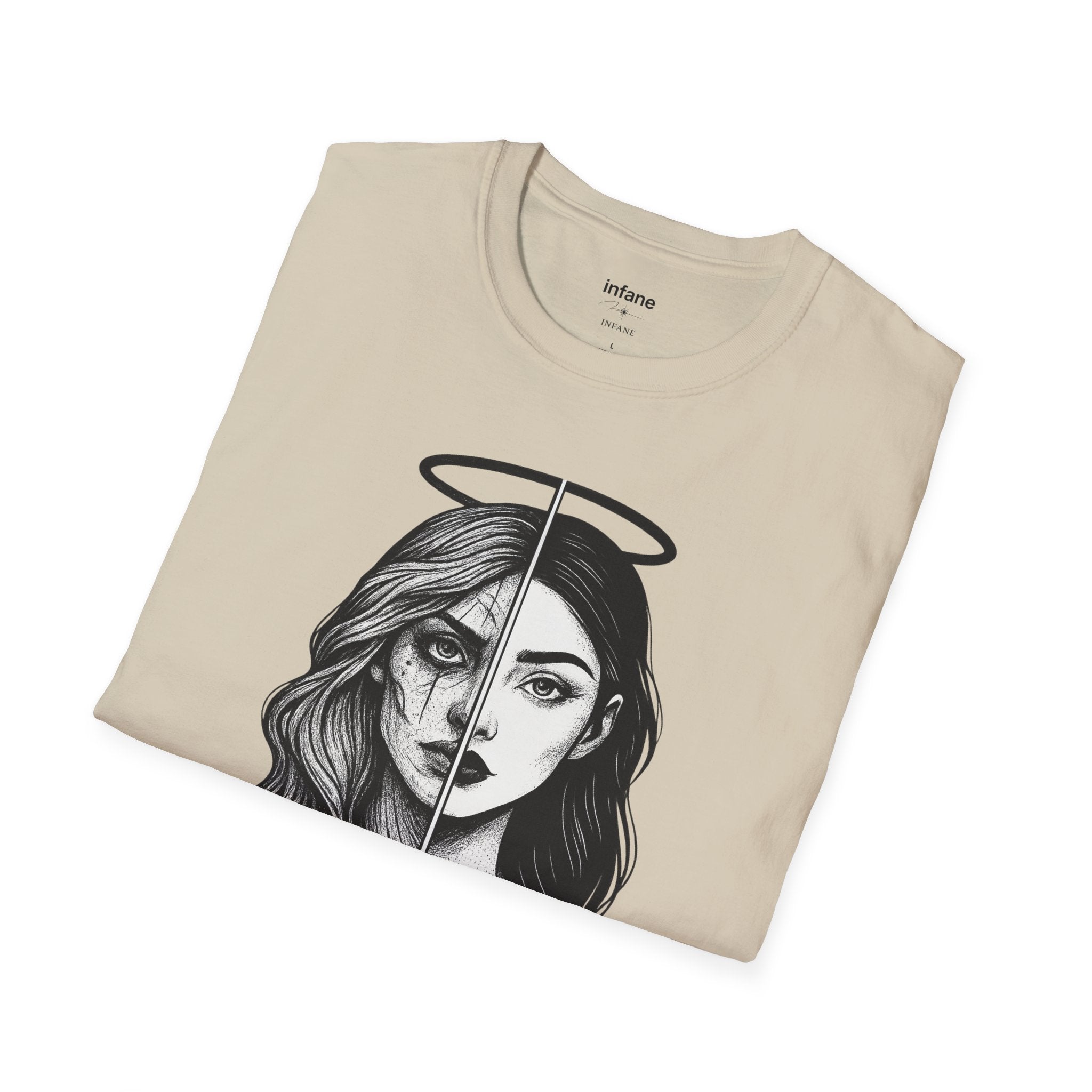 Unisex Softstyle T-Shirt - Angel/Demon Split Infane EU