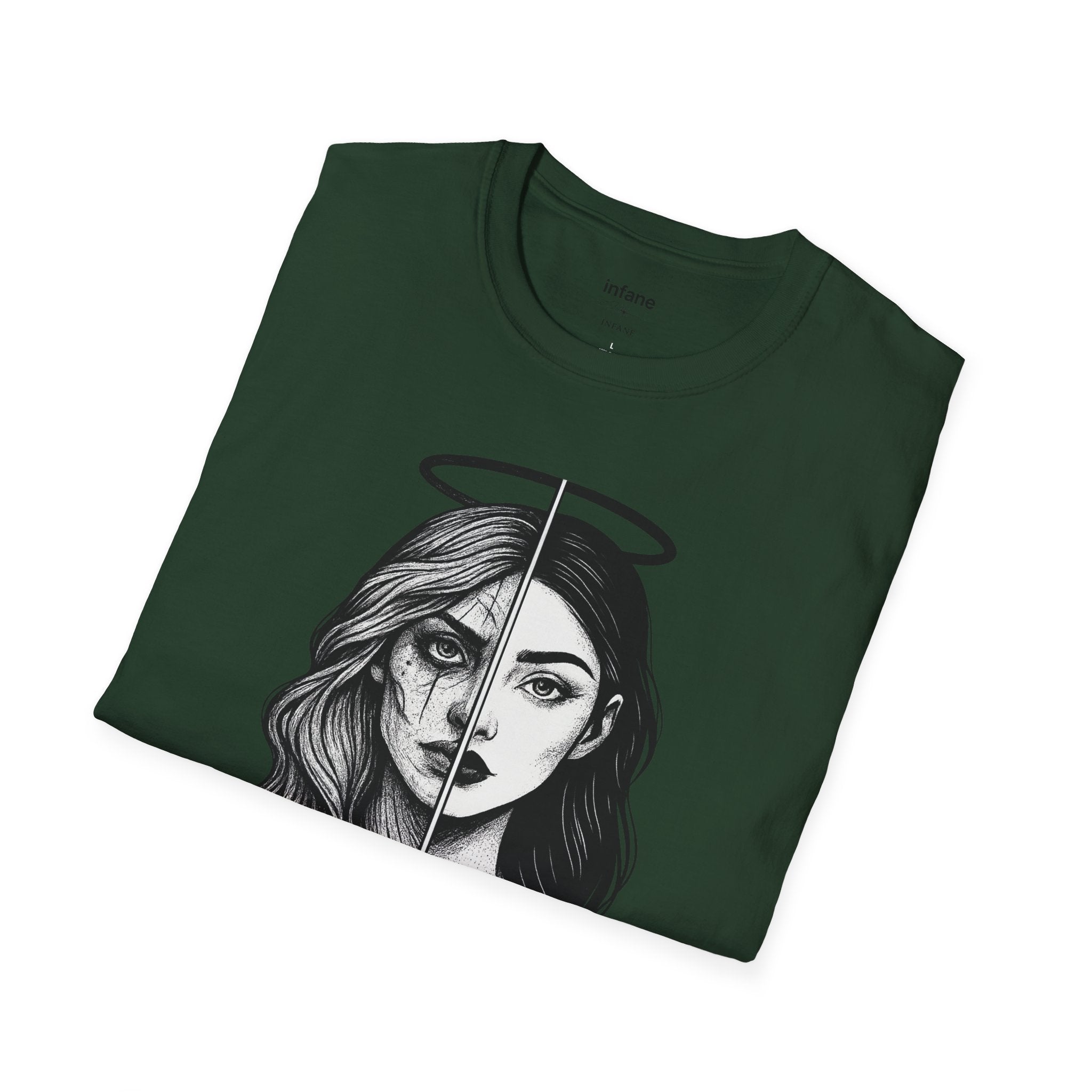 Unisex Softstyle T-Shirt - Angel/Demon Split Infane EU