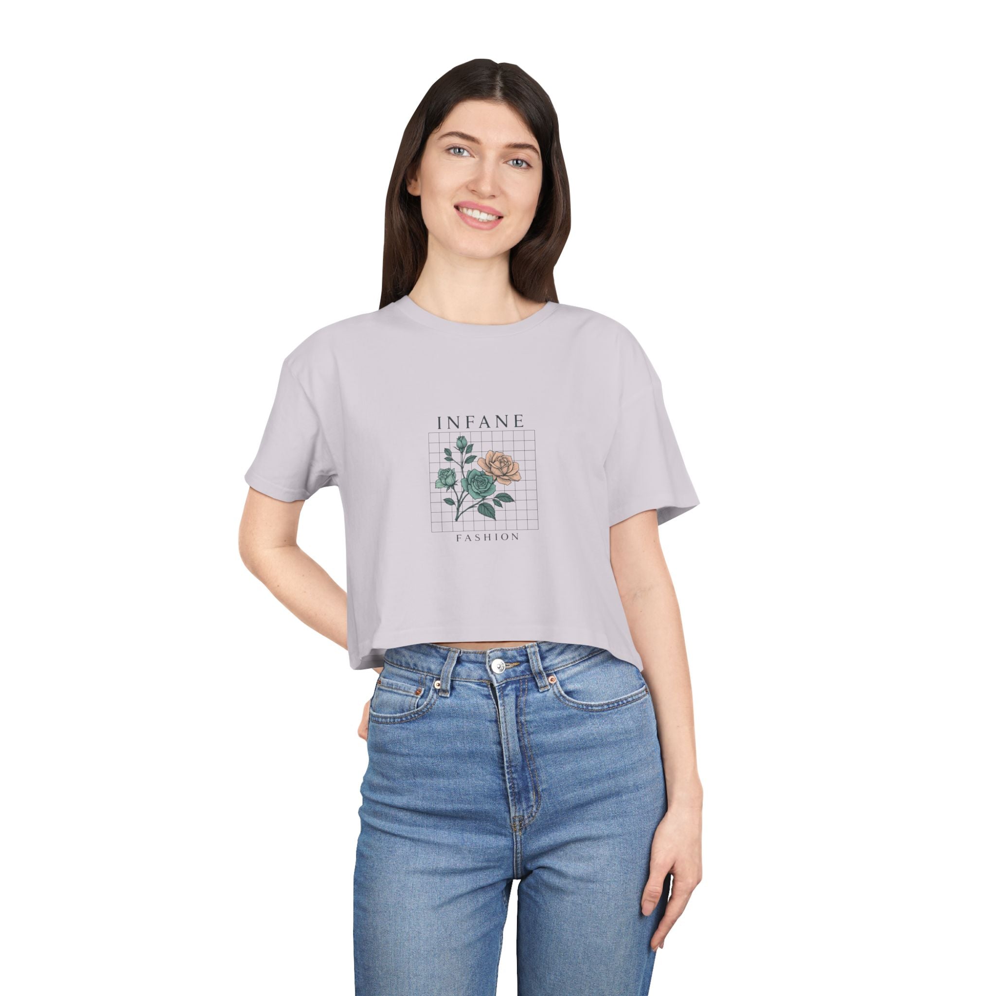 Floral Vibes Women's Crop Tee Infane