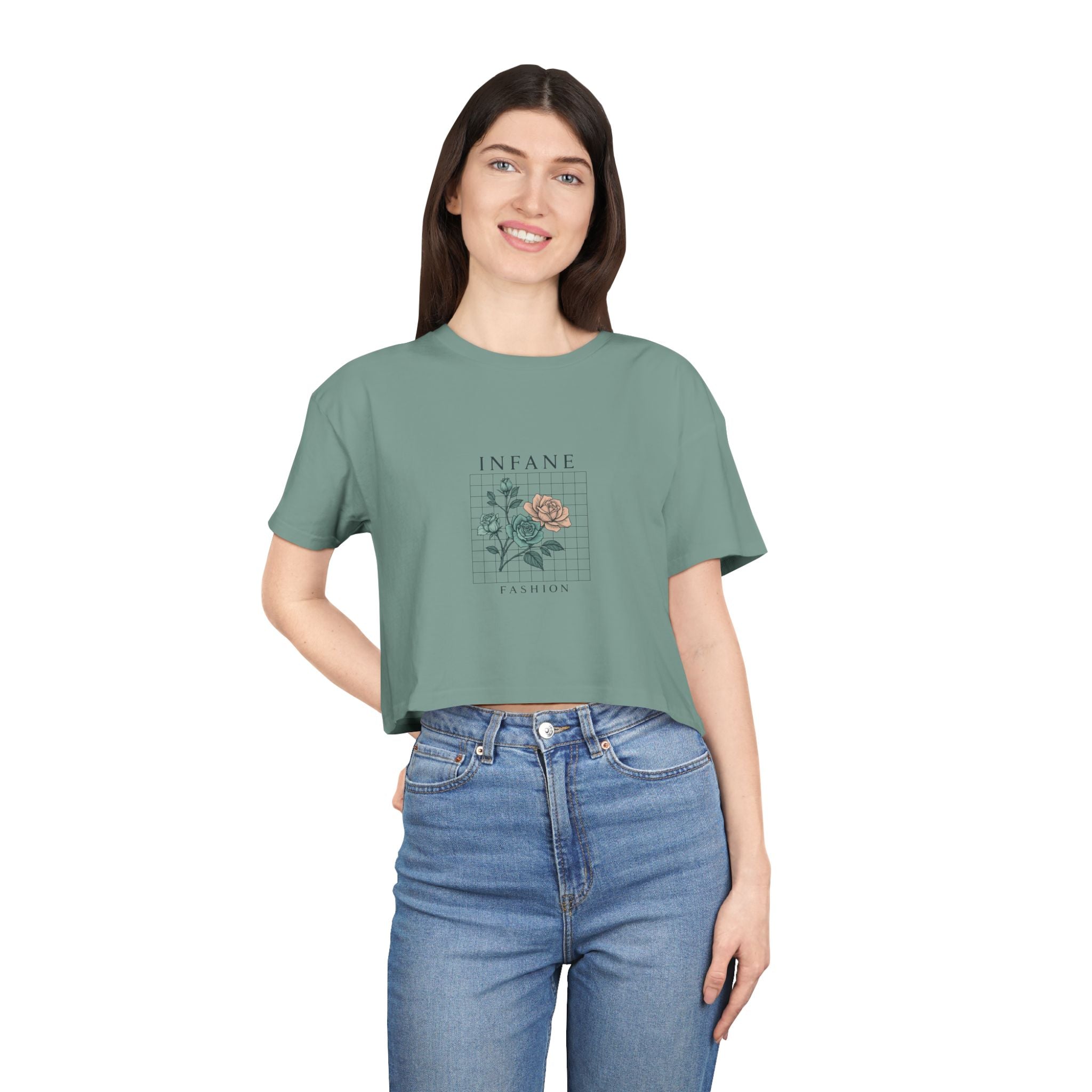 Floral Vibes Women's Crop Tee Infane