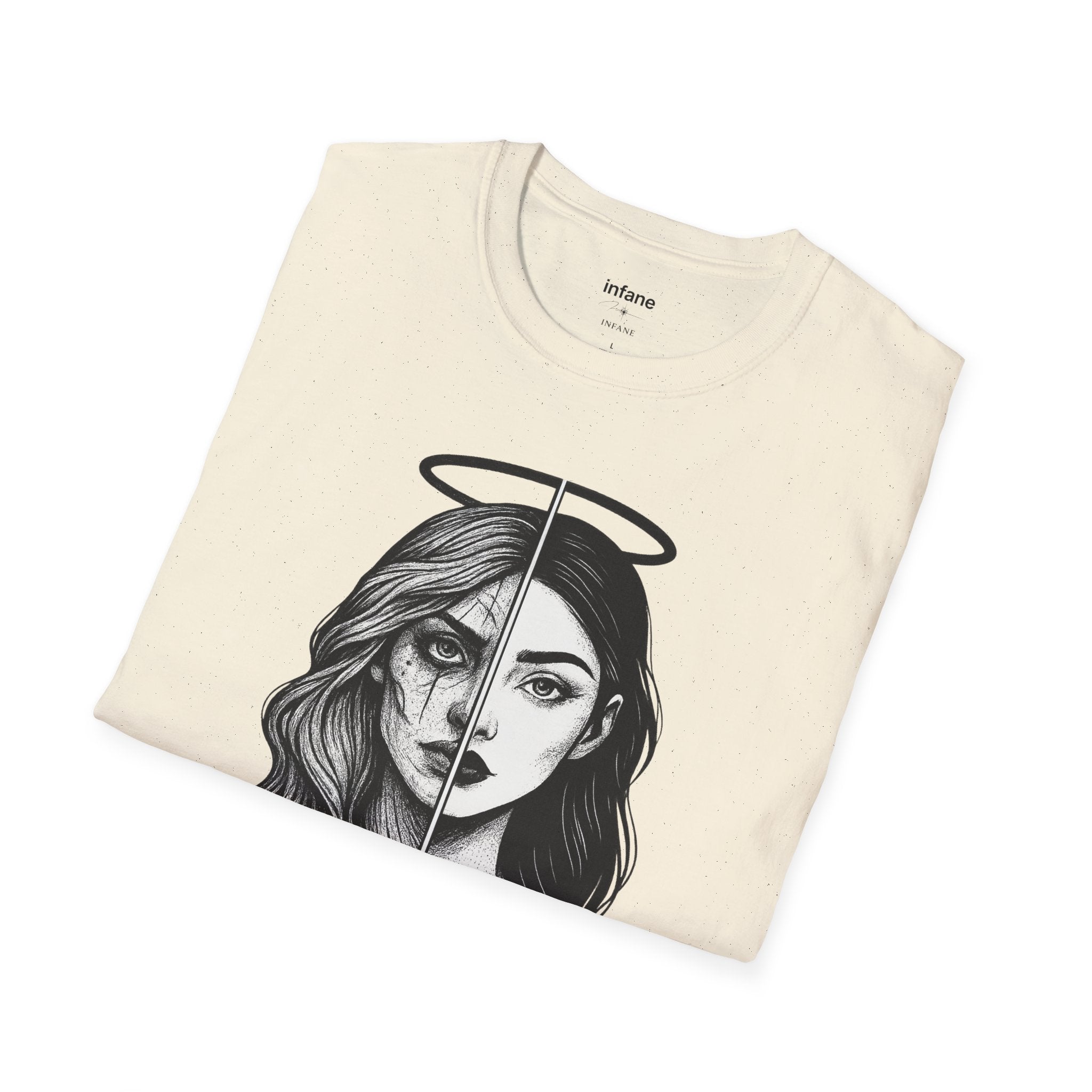 Unisex Softstyle T-Shirt - Angel/Demon Split Infane EU