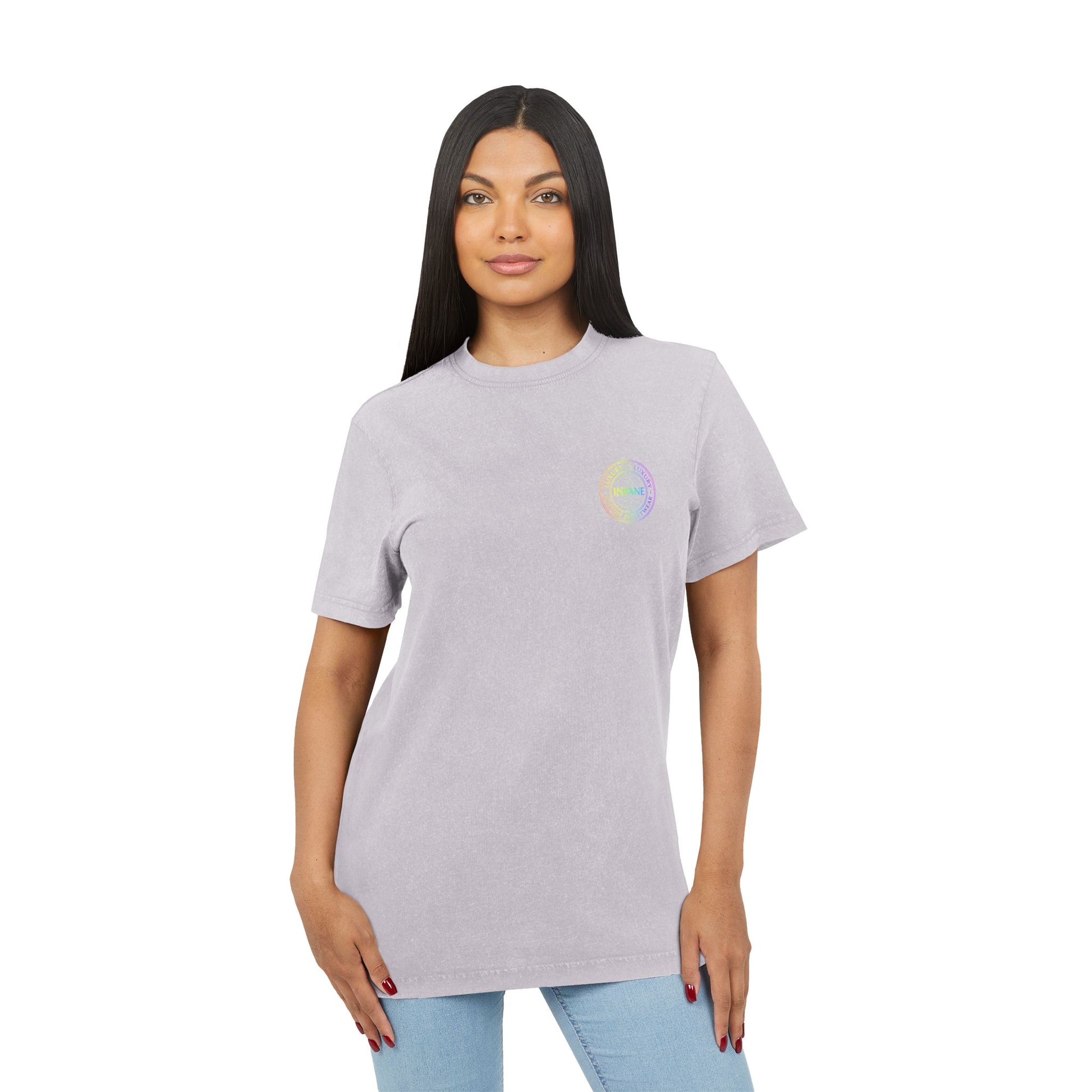 Acid Washed Graphic Colorful Teux