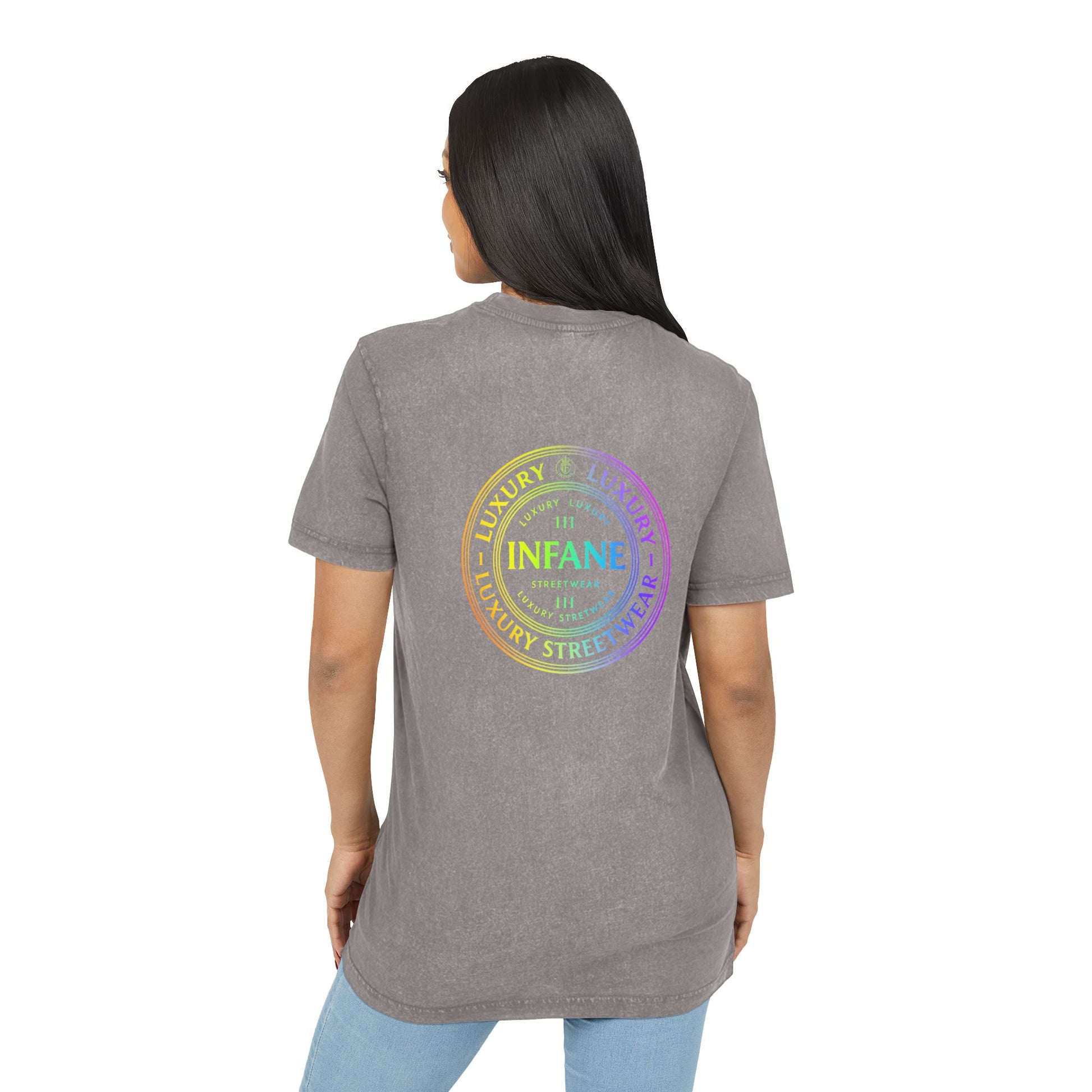 Acid Washed Graphic Colorful Teux