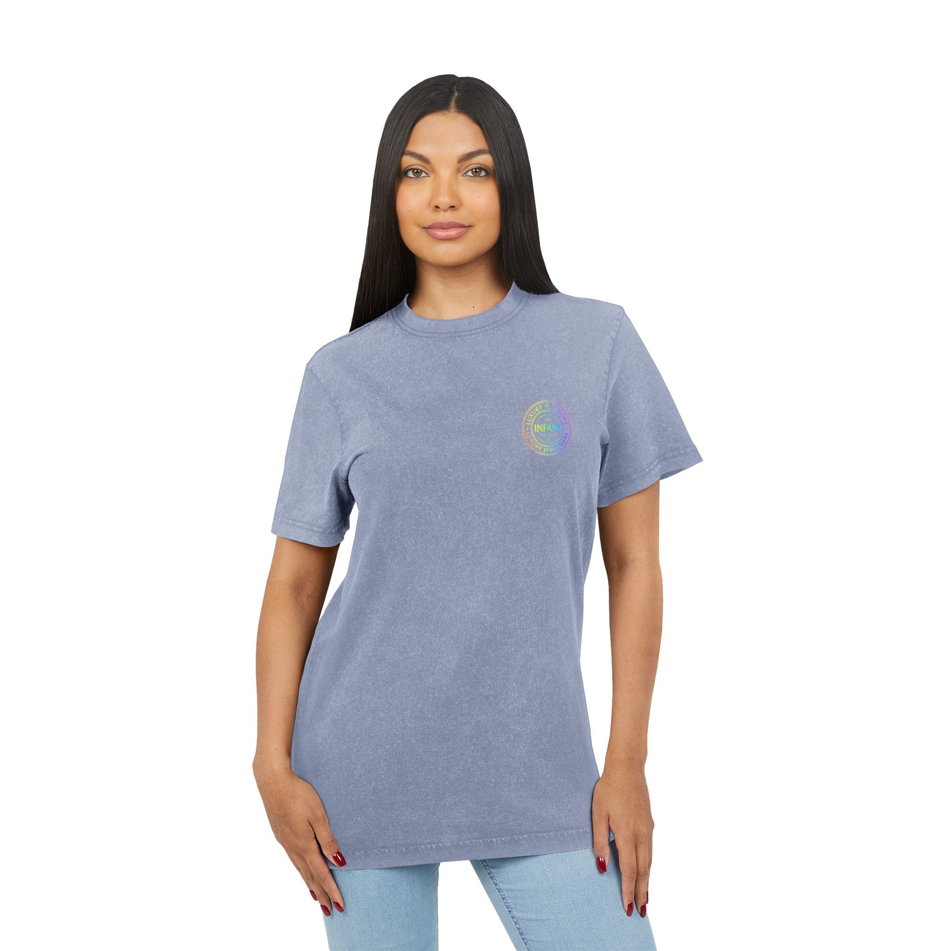 Acid Washed Graphic Colorful Teux