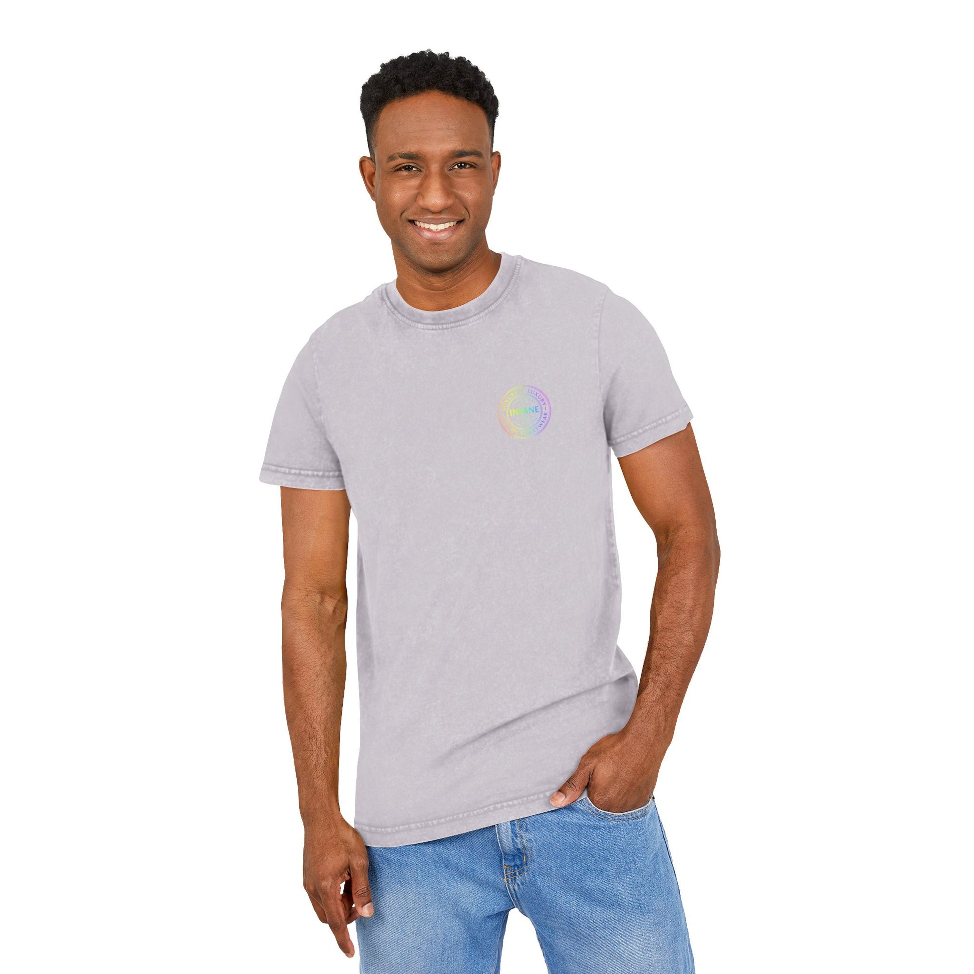 Acid Washed Graphic Colorful Teux