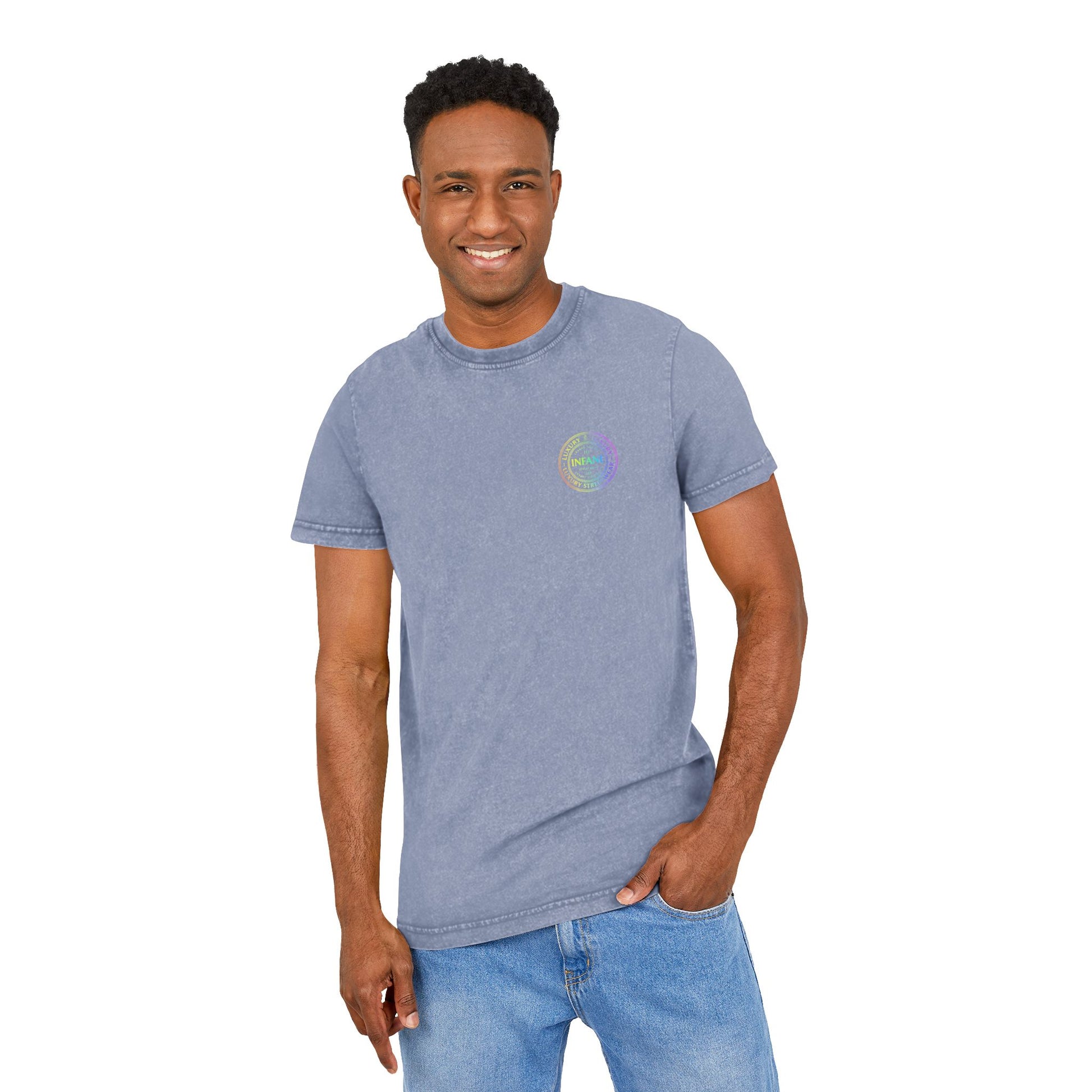 Acid Washed Graphic Colorful Teux