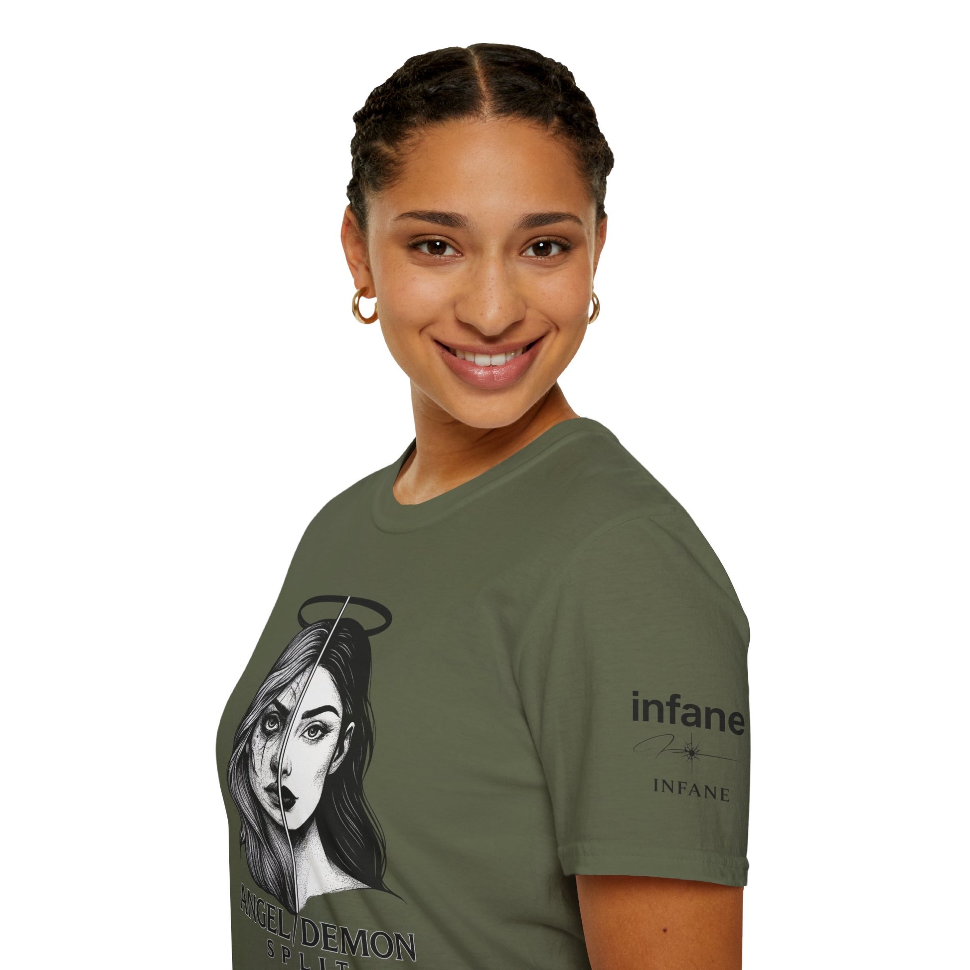 Unisex Softstyle T-Shirt - Angel/Demon Split Infane EU