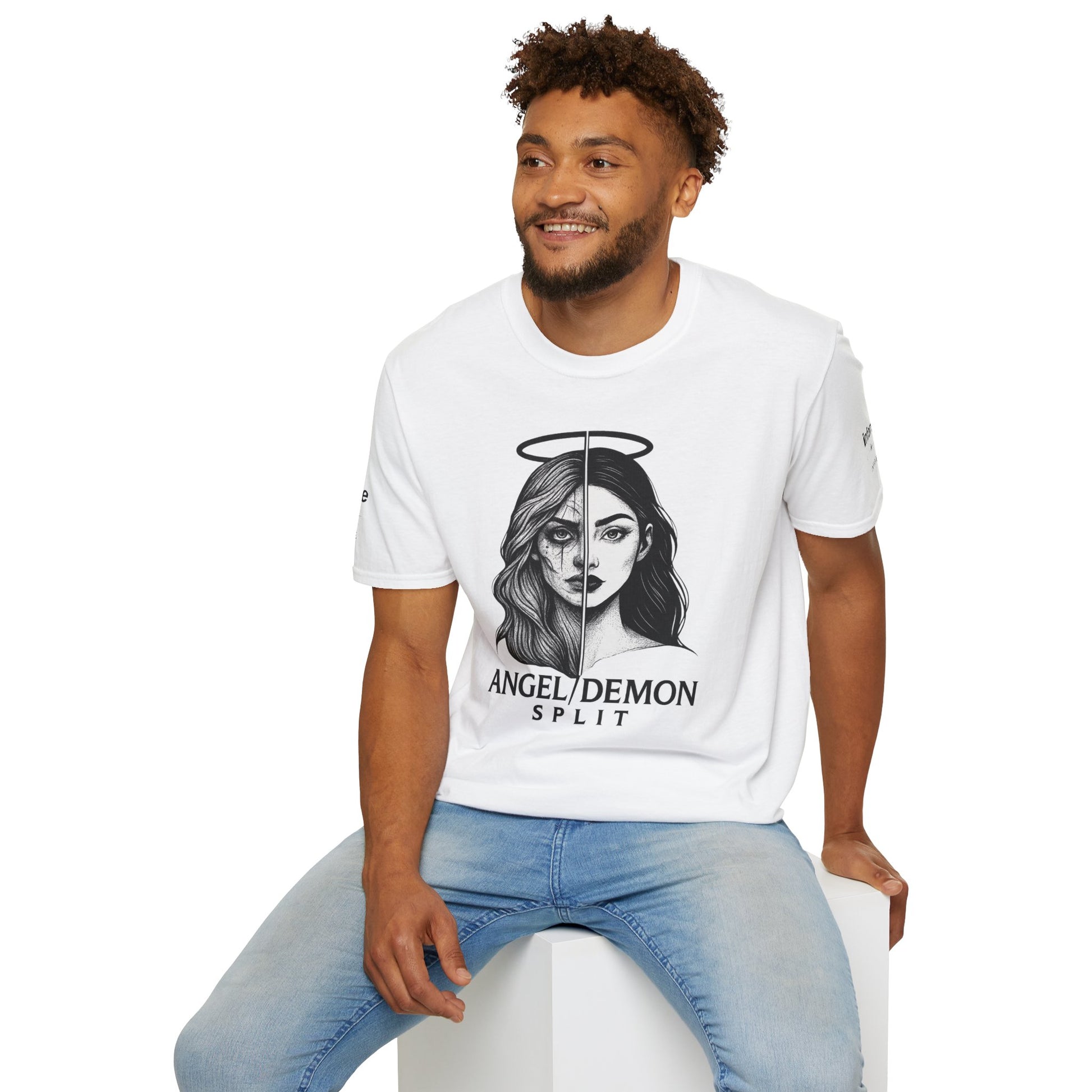 Unisex Softstyle T-Shirt - Angel/Demon Split Infane EU