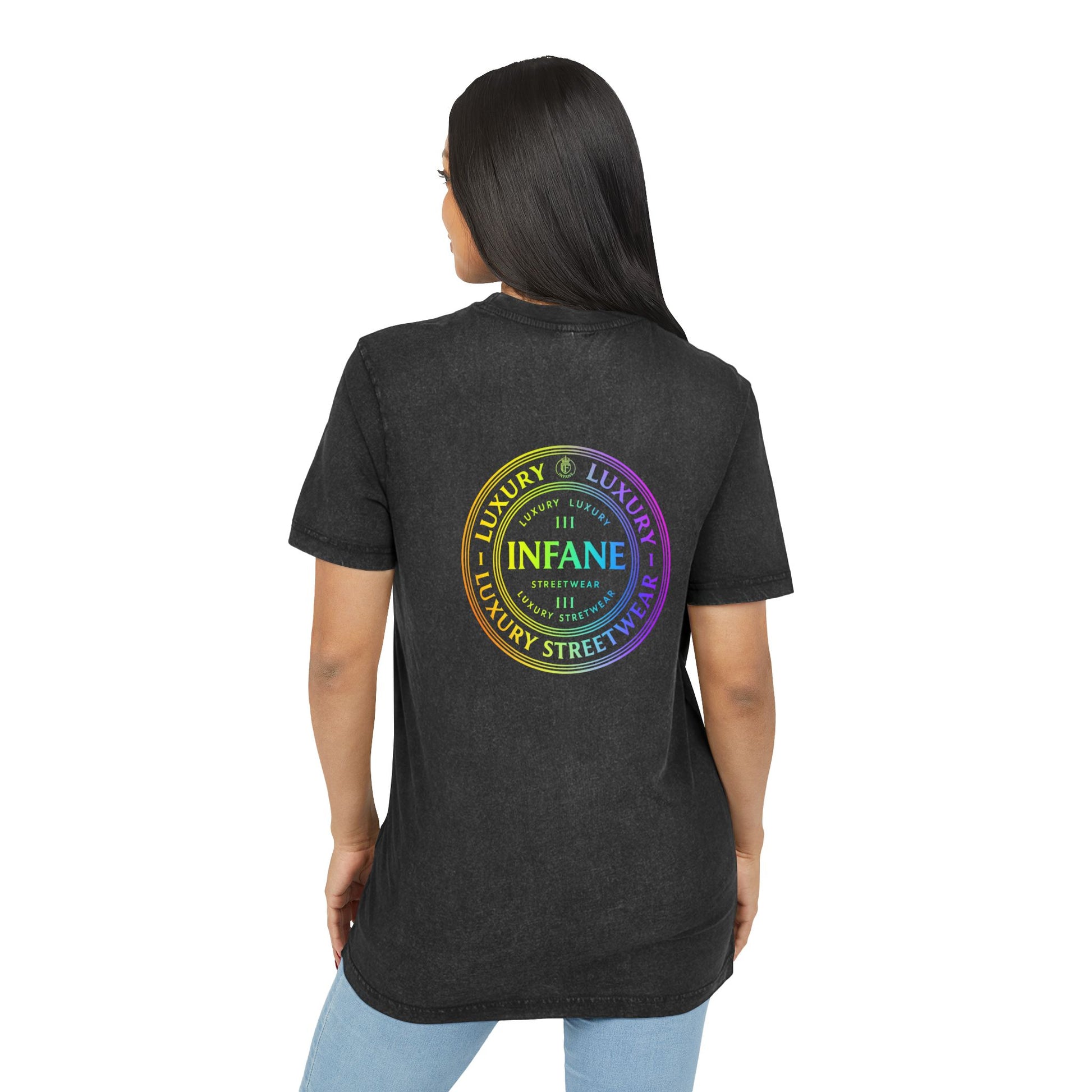 Acid Washed Graphic Colorful Teux